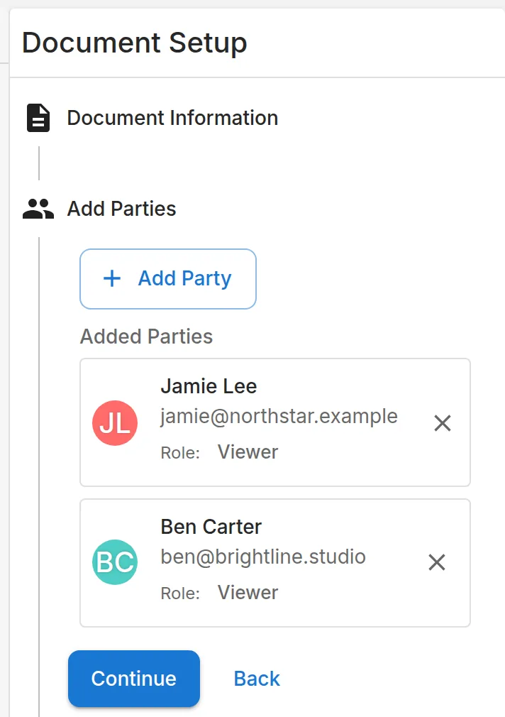 Two people added under Added Parties